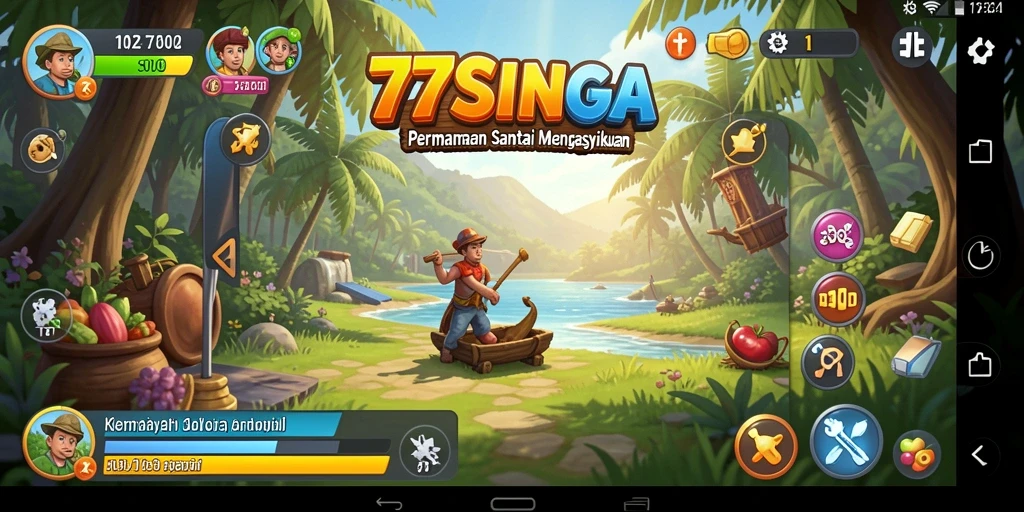 Tampilan menarik dan warna cerah dalam gameplay 77SINGA.