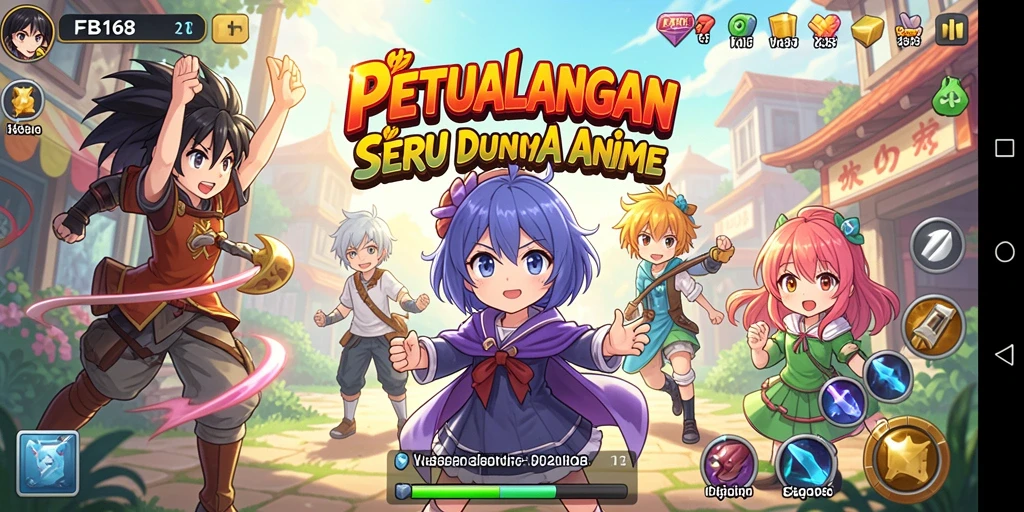 Gameplay FB168 yang menampilkan pertarungan karakter anime yang epik.