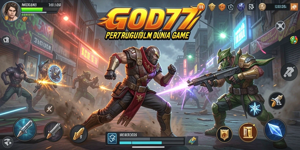 Tampilan gameplay GOD77 yang seru dan mendebarkan saat pertarungan.