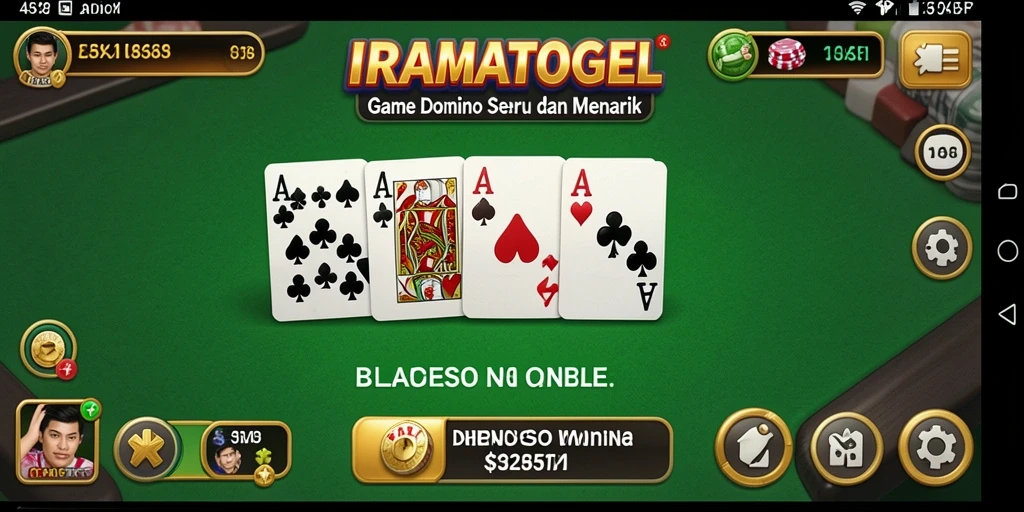 Screenshot gameplay IRAMATOGEL menampilkan aksi seru permainan Domino.