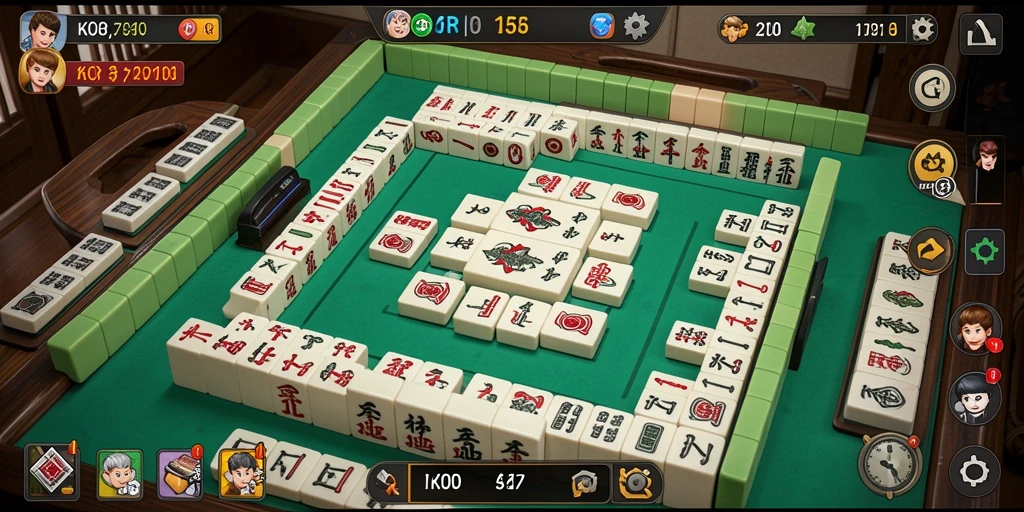 Tampilan gameplay KKRP yang menantang dalam Mahjong.