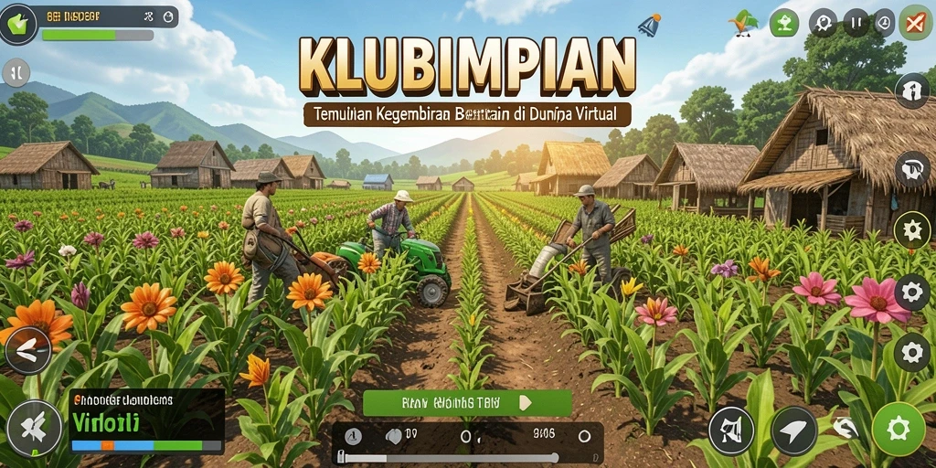 Tampilan gameplay KLUBIMPIAN dengan aktivitas bertani yang menyenangkan.