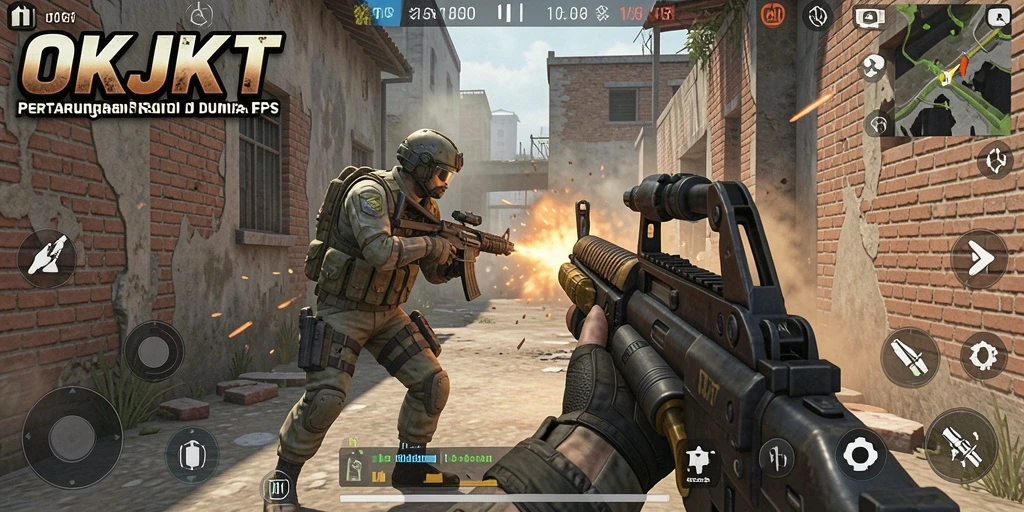 Tangkapan layar aksi mendebarkan dari gameplay OKJKT yang intens.