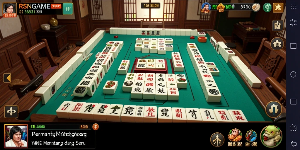 Tampilan gameplay RSNGAME yang kreatif dan menarik dalam Mahjong.