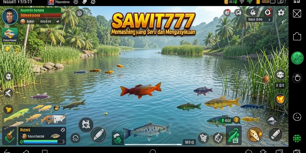 Tampilan menarik gameplay Fishing di SAWIT777 dengan berbagai ikan.