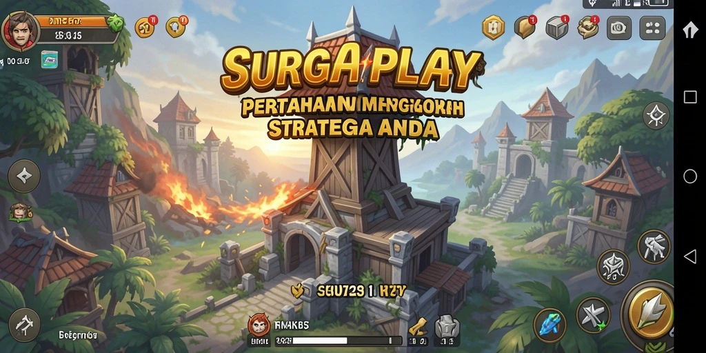 Tangkapan layar menampilkan pertarungan strategis dalam SURGAPLAY.