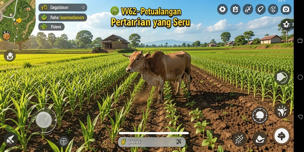 Tampilan gameplay menarik di <strong>VV62</strong> dengan ladang yang luas dan berwarna-warni.